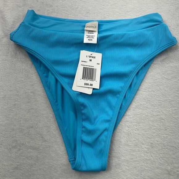 NEW L*Space‎ Medium Blue Womens Bathing Suit Bikini Bottom - Picture 1 of 11